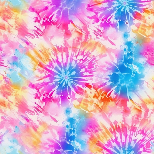 Watercolor tie dye seamless pattern