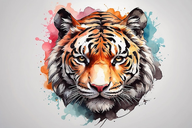 Photo watercolor tiger