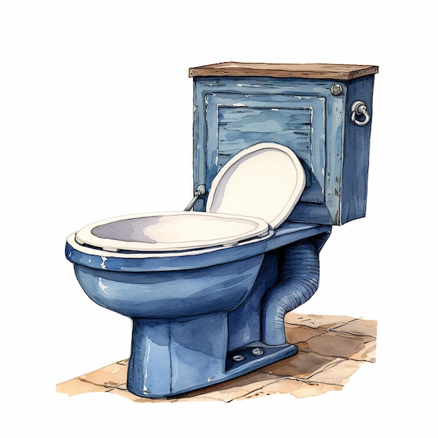 Watercolor Toilet Clipart