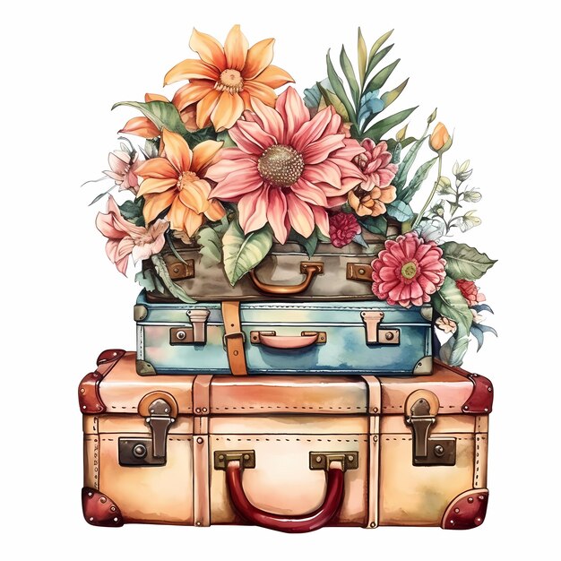 Premium AI Image watercolor travel bag
