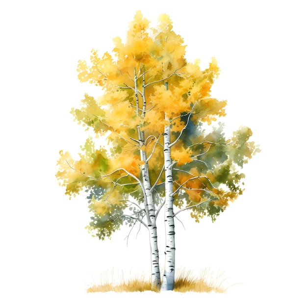 A watercolor of a tree