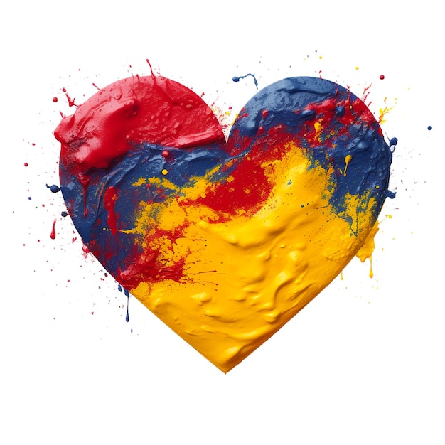 Photo watercolor ukraine heart flag