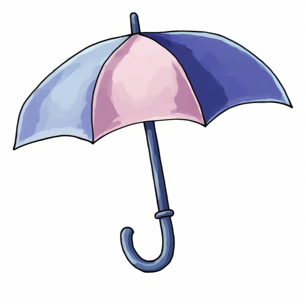 Watercolor umbrella illustration on white background Watercolor hand drawn illustration