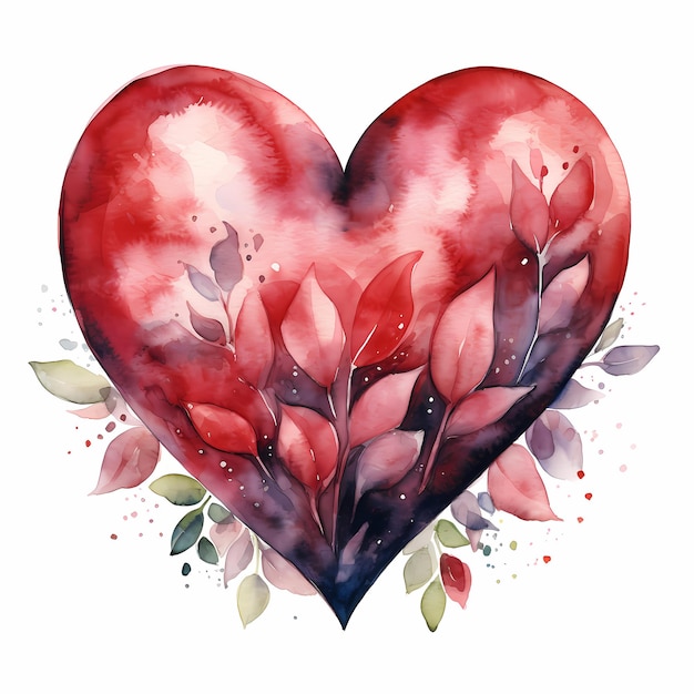 Watercolor Valentine day clipart