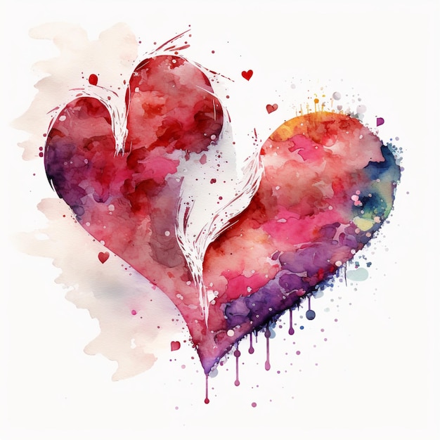 Watercolor Valentine Heart Love Art Creative Illustration