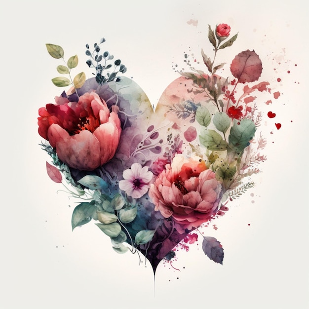 Watercolor Valentine Heart Love Art Creative Illustration