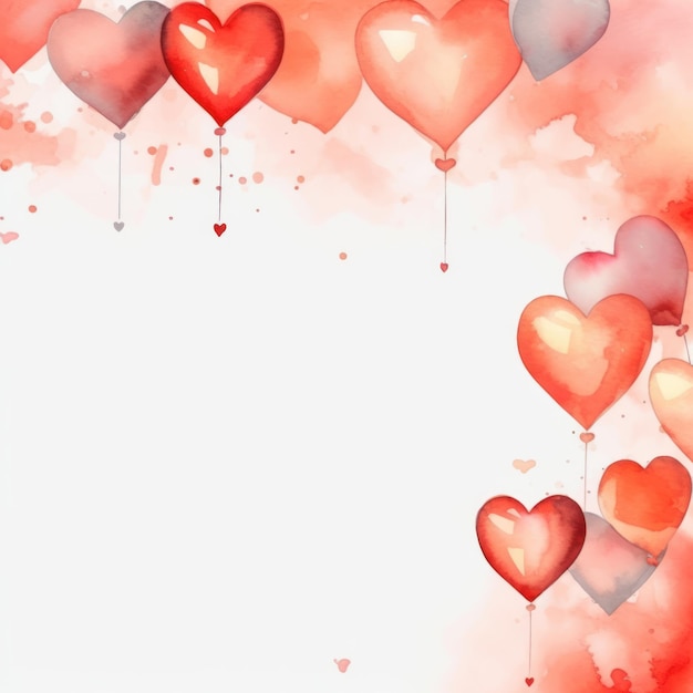 Watercolor Valentine's Day Greeting Card Mockup Generative AI