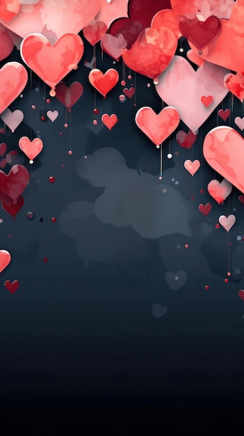 Watercolor Valentine's Day Greeting Card Mockup Generative AI