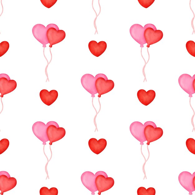 Watercolor  valentine's day seamless pattern .