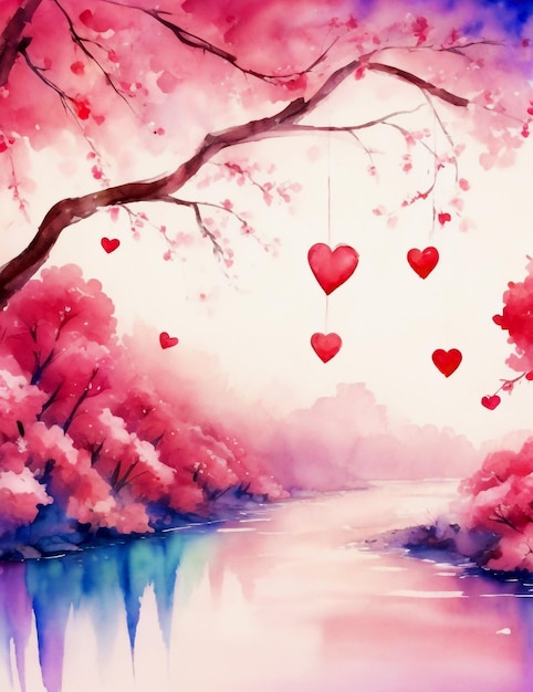 watercolor valentines day background