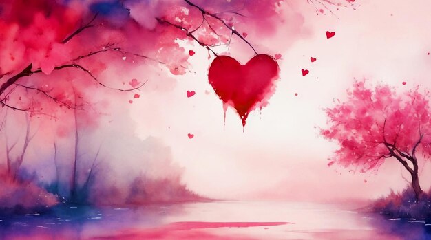 watercolor valentines day background