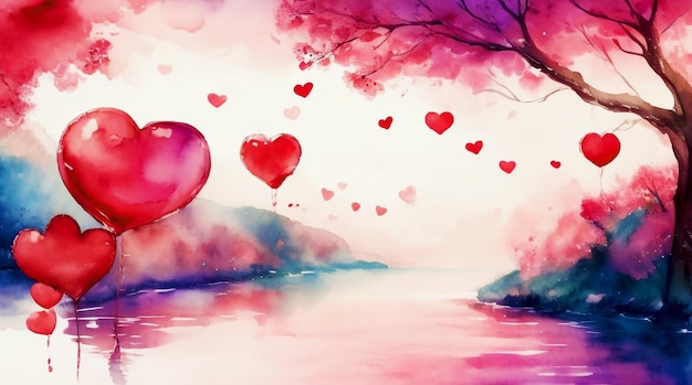 watercolor valentines day background