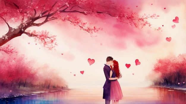 watercolor valentines day background