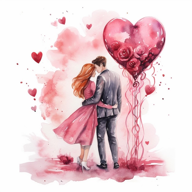 watercolor valentines day Engagement Clipart