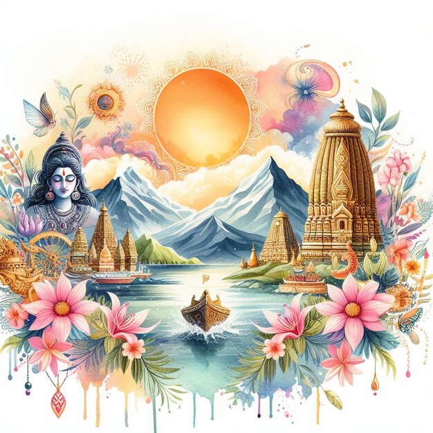 Photo watercolor vat savitri vrat background image