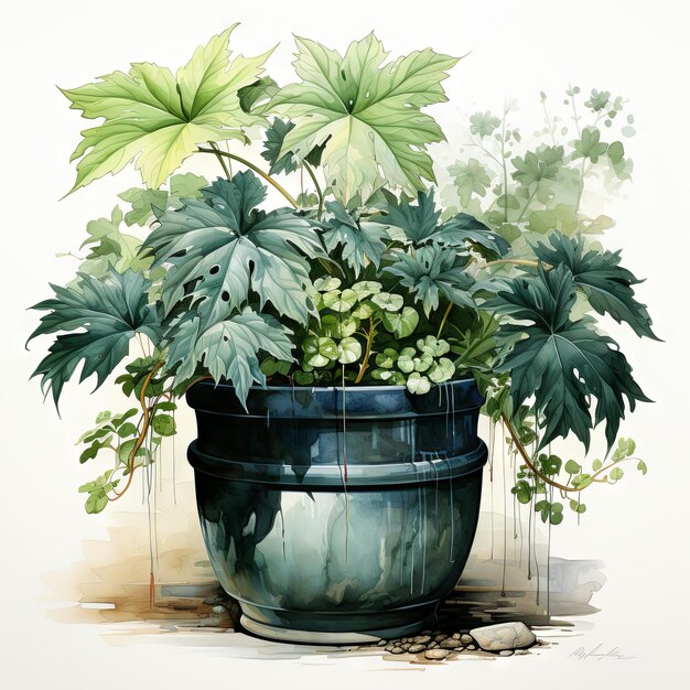 写真 花瓶の中の植物のベクトルイラスト