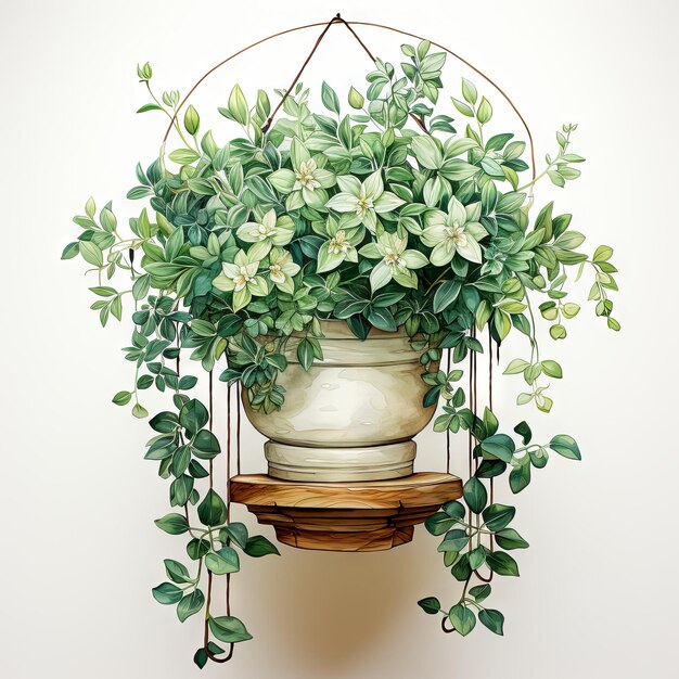 写真 花瓶の中の植物のベクトルイラスト