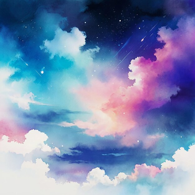 Watercolor Vector sky background