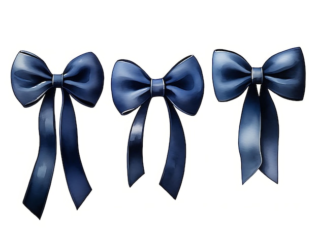 Premium Photo  Watercolor of Velvet Midnight Blue Ribbon String