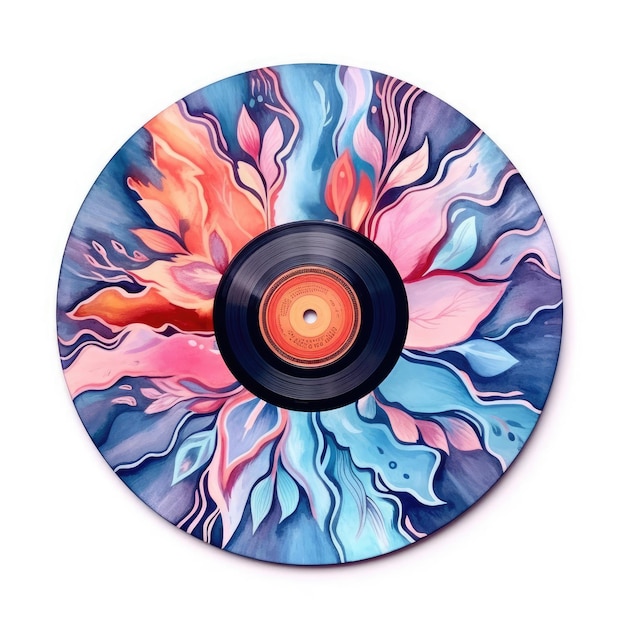 watercolor of A vinyl record