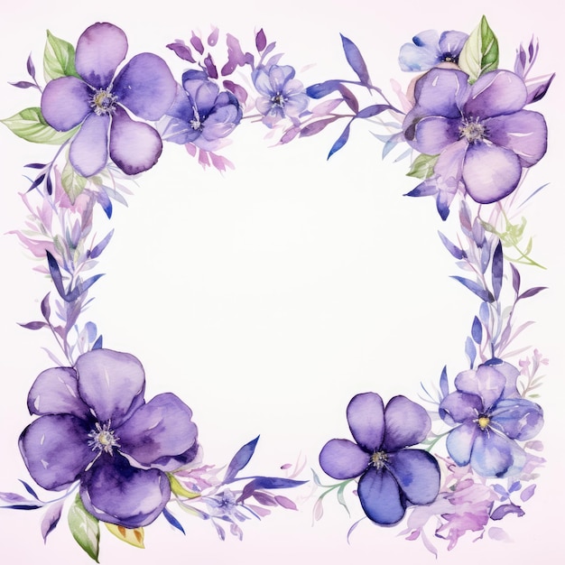 Watercolor violet frame