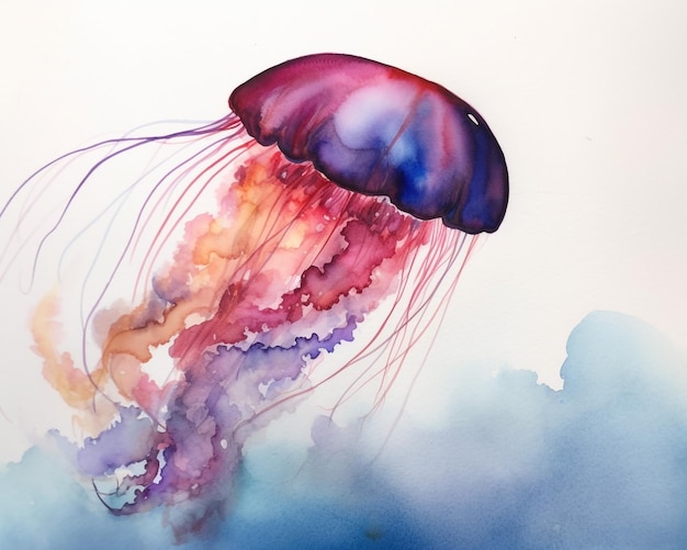watercolor wash jellyfish experiment with creating