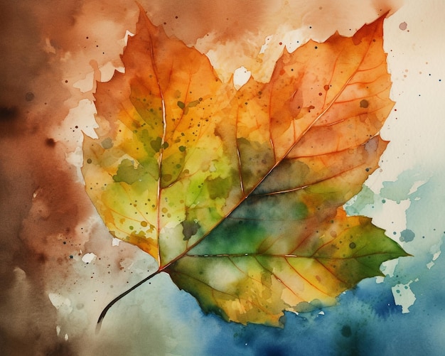 watercolor wash leaf experiment