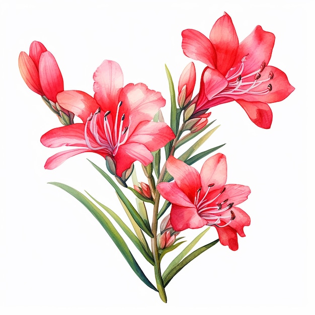 Watercolor watsonia clipart