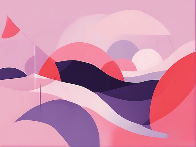 수채화 파동 핑크 보라색 추상적인 배경 예술작품 미니멀리즘 기하학 예술작품 인공지능 생성