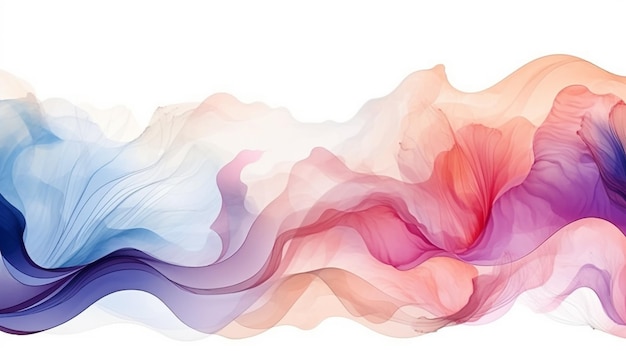 Watercolor wave rainbow abstract background