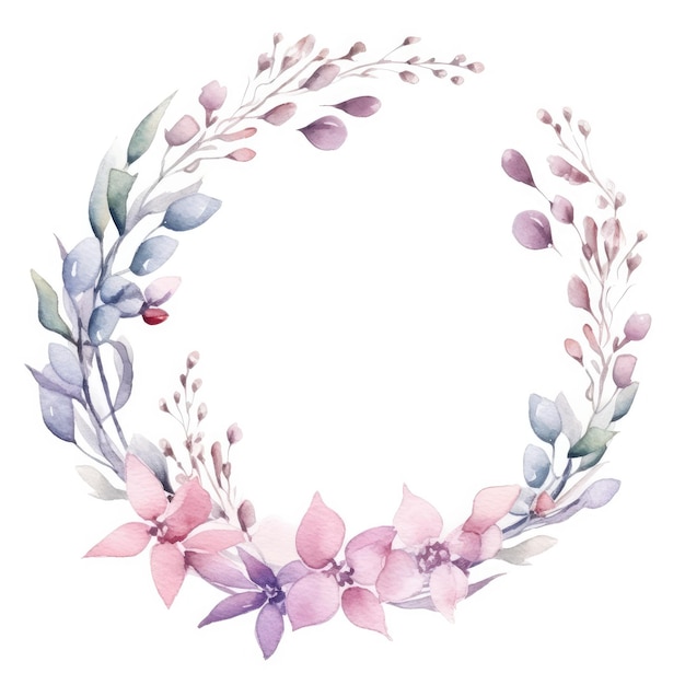 Watercolor wedding circle frame delicate colors offering a romantic and stylish backdrop isolated