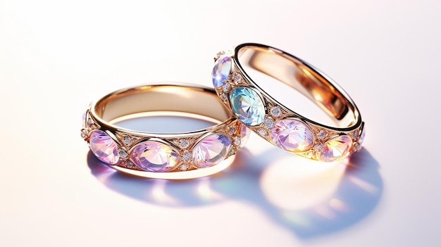 Watercolor Wedding Rings