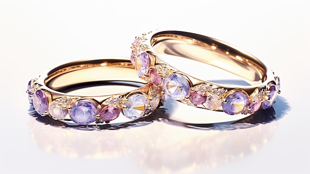 Watercolor Wedding Rings