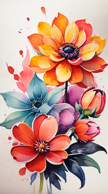 Watercolor Wild Flowers