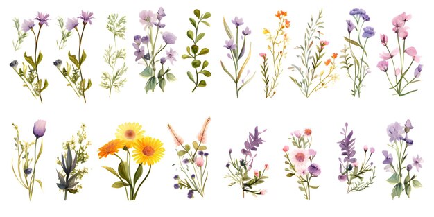 watercolor wildflowers aromatherapy flower border watercolor flowers flower collection wildflowers