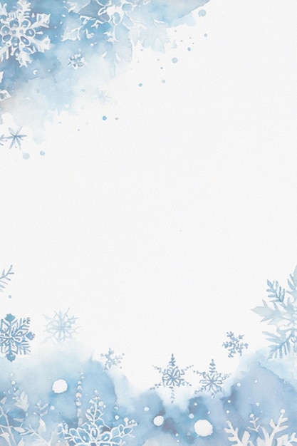 Watercolor Winter Digital Blue Frozen Background