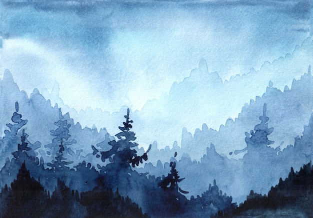 Watercolor winter illustration