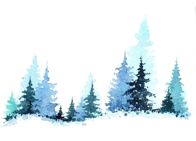 Watercolor winter illustration