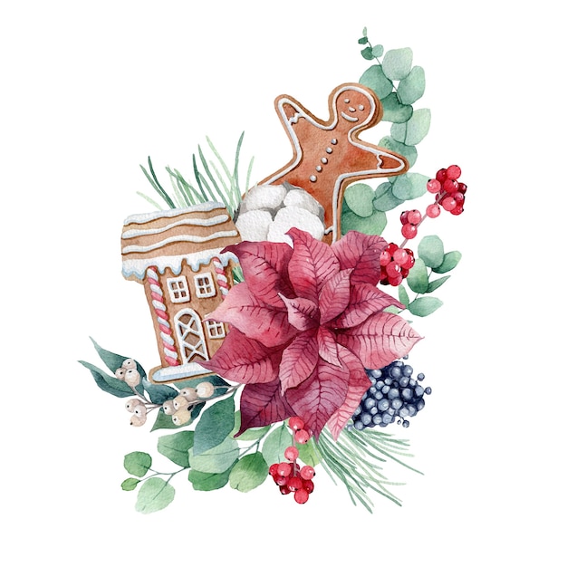 Watercolor winter illustration