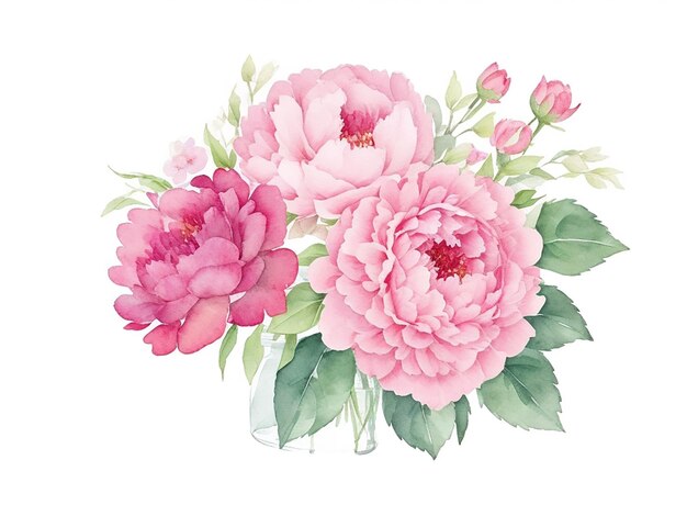 watercolor with botanical flowers