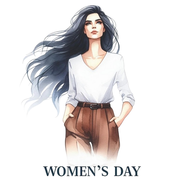 Watercolor Womens Day Clipart