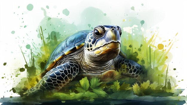 watercolor World Turtle Day 23th May Generative AI