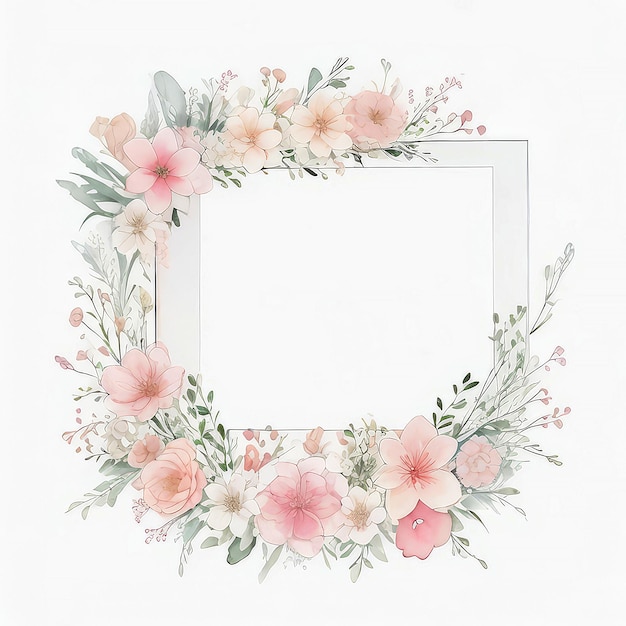 Photo watercolor wreath with space for text