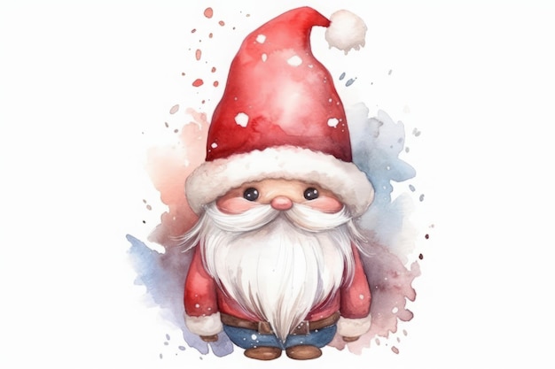 Watercolor xmas santa claus Cute kid Generate Ai