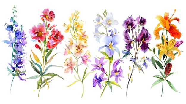 Watercolor Zodiac Signs with Floral Motifs