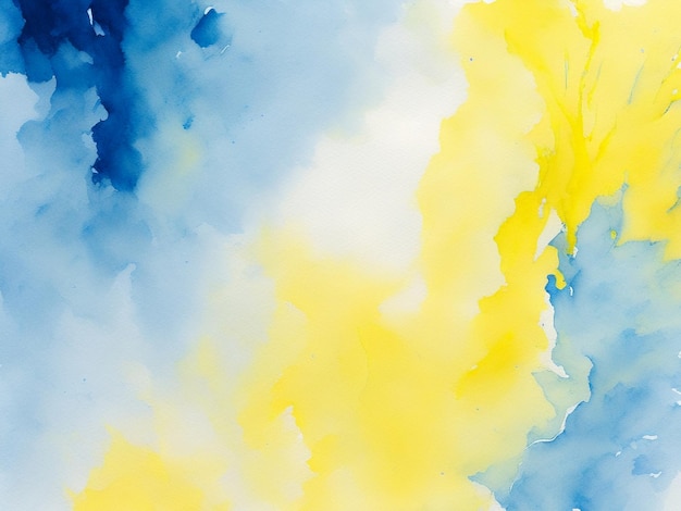 Photo watercolors blue yellow soft and fade background