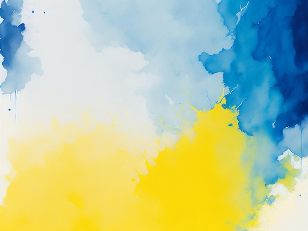 Watercolors blue yellow soft and fade background