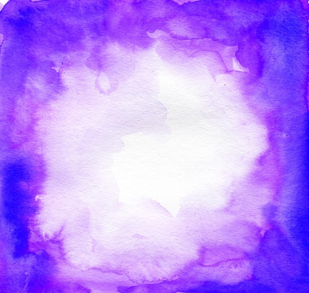 水彩画の背景、手描きのスプラッシュ、紫のグラデーション