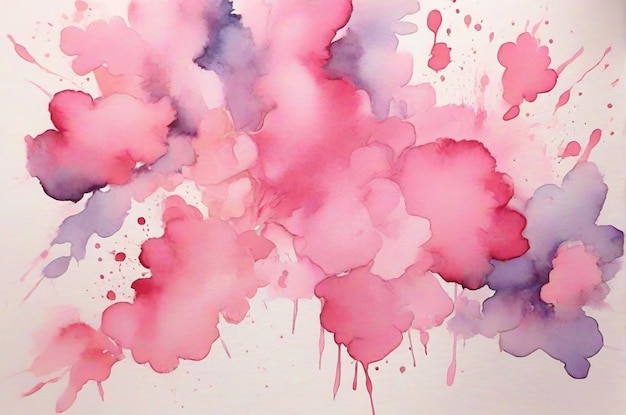 Watercolour background with pink stains