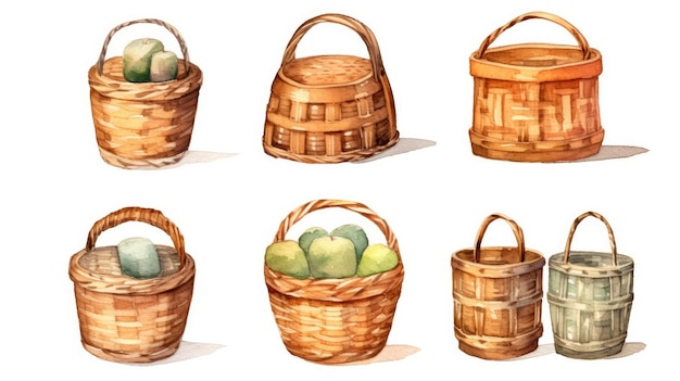 watercolour basket